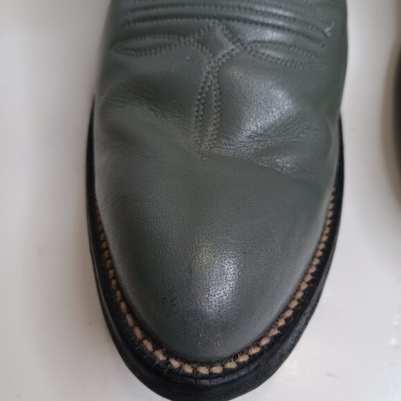 Vintage Justin Men's size 8D Western Style 1226 Grey Leather Cowboy Boot - Picture 5 of 12